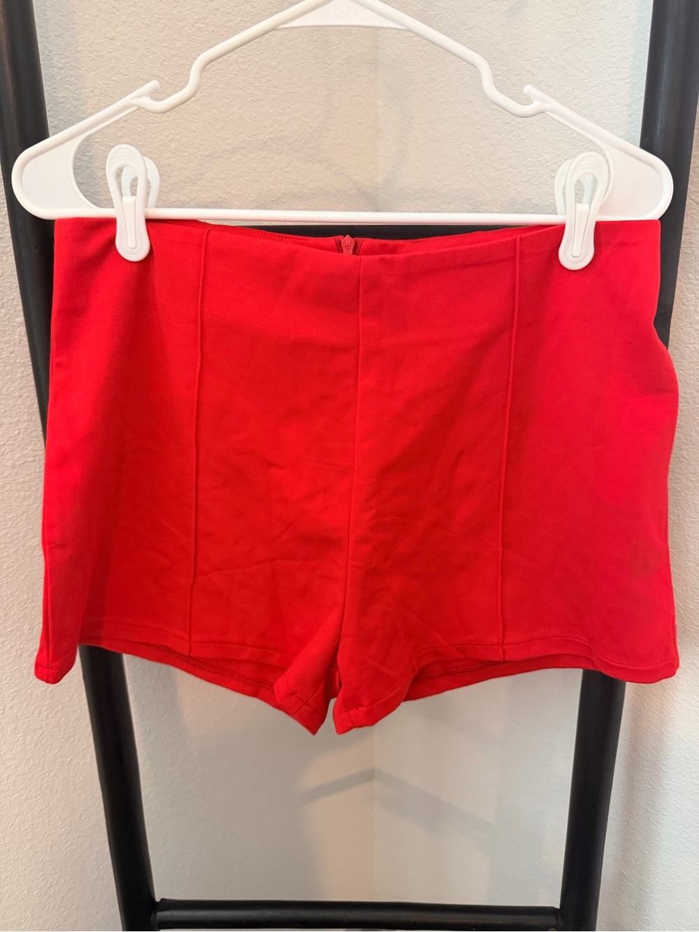 SHEIN Bright Red High-Waist Tailored Shorts